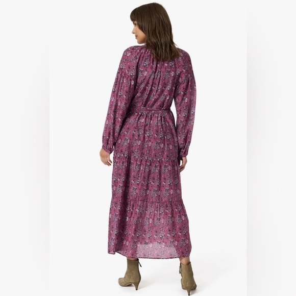 XiRENA Annieka Long Sleeve Maxi Dress in Wild Rose Pink/Maroon - Picture 5 of 5